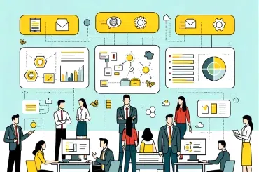 DALL·E 2024-06-02 01.14.32 - A simple and easy-to-understand illustration representing SAP consulting. Show a diverse team of consultants collaborating in a modern office environm Yazılım gelşitirme, fullstack developer, mobil uygulama, web sitesi, yazılım eğitimleri